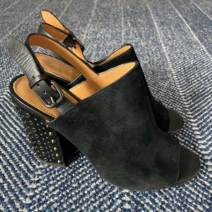 Coach Drew luxe suede/Mat calf BLACK  SIZE 7